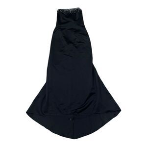 Morgan & Co Black Strapless Jeweled Maxi Gown with Train 9/10